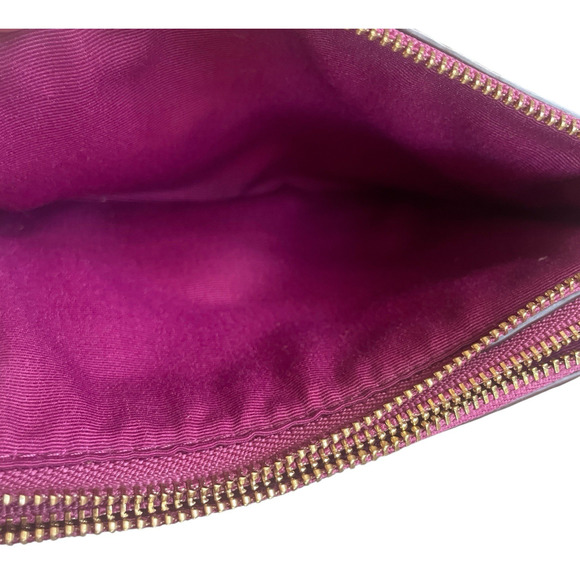 COACH Fuchsia Pebbled Leather Double Corner Zip Wristlet Bag Wallet Hang Tag - Picture 5 of 12